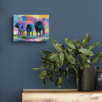 Dawn Sojourn — Luminous Safari Elephant Canvas Art