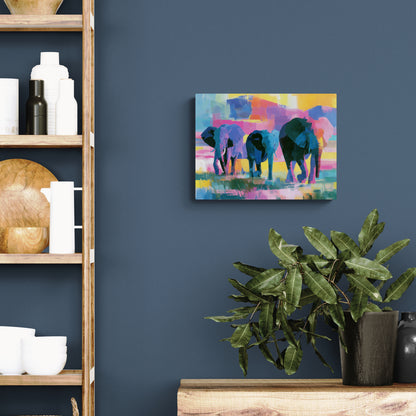 Dawn Sojourn — Luminous Safari Elephant Canvas Art
