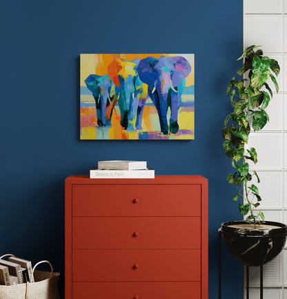 High Noon — Vibrant Elephant Canvas Art