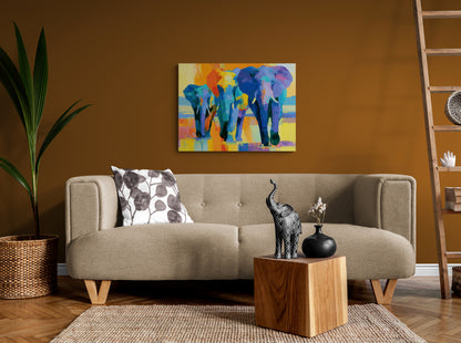 High Noon — Vibrant Elephant Canvas Art