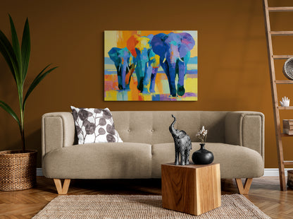 High Noon — Vibrant Elephant Canvas Art