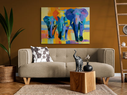High Noon — Vibrant Elephant Canvas Art