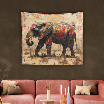 ELEPHANT - AFRICAN TRIBAL - Wall Tapestry