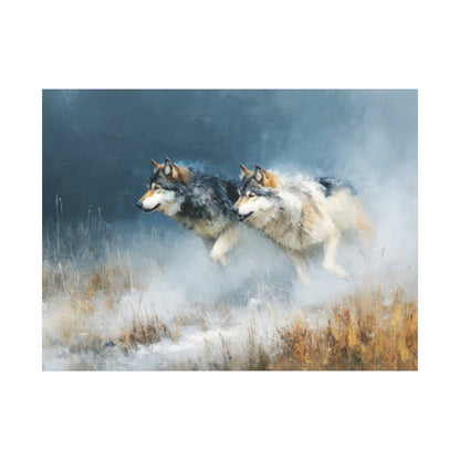 WINTER MORNING WOLVES