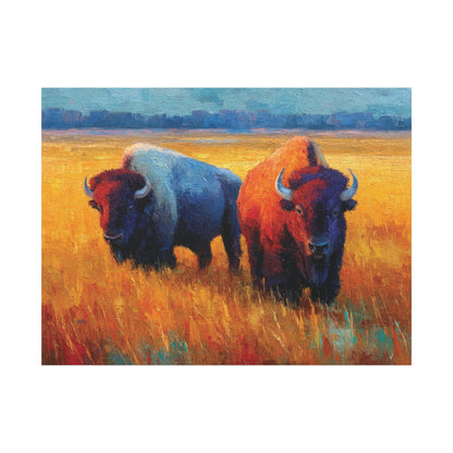 BISON IN FALL GRASS