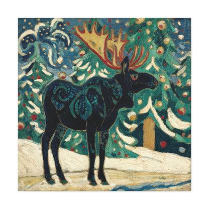 SNOWY NIGHT MOOSE