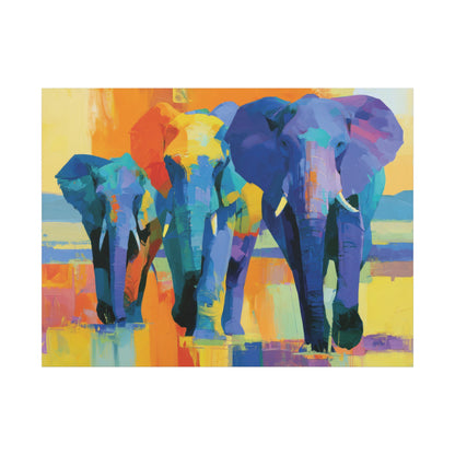 High Noon — Vibrant Elephant Canvas Art