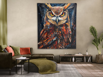 GREAT HORNED OWL -  Wall Tapestry