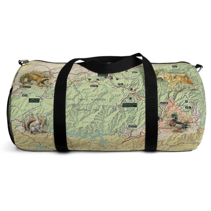 GREAT SMOKY MOUNTAINS NATIONAL PARK Duffle Bag - Vintage Map with Wildlife