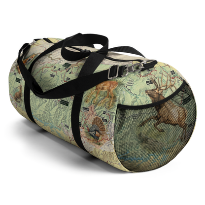 GREAT SMOKY MOUNTAINS NATIONAL PARK Duffle Bag - Vintage Map with Wildlife