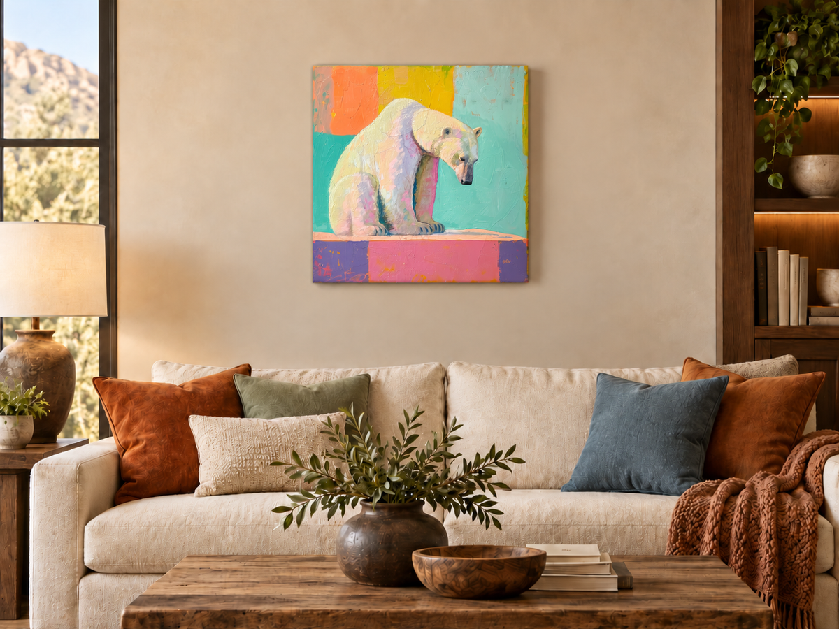 PASTEL POLAR BEAR – LOOKING IN