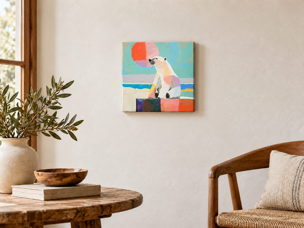 PASTEL POLAR BEAR – LOOKING OUT