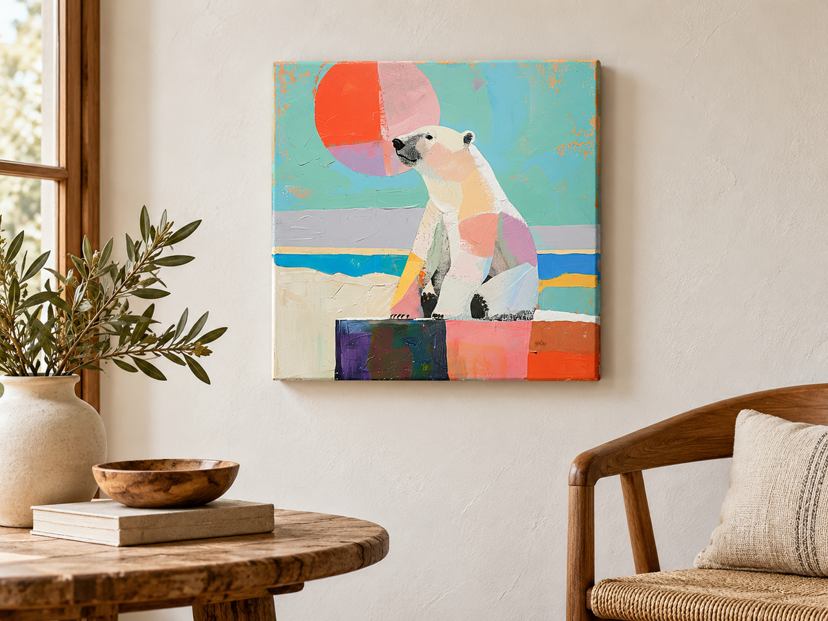 PASTEL POLAR BEAR – LOOKING OUT