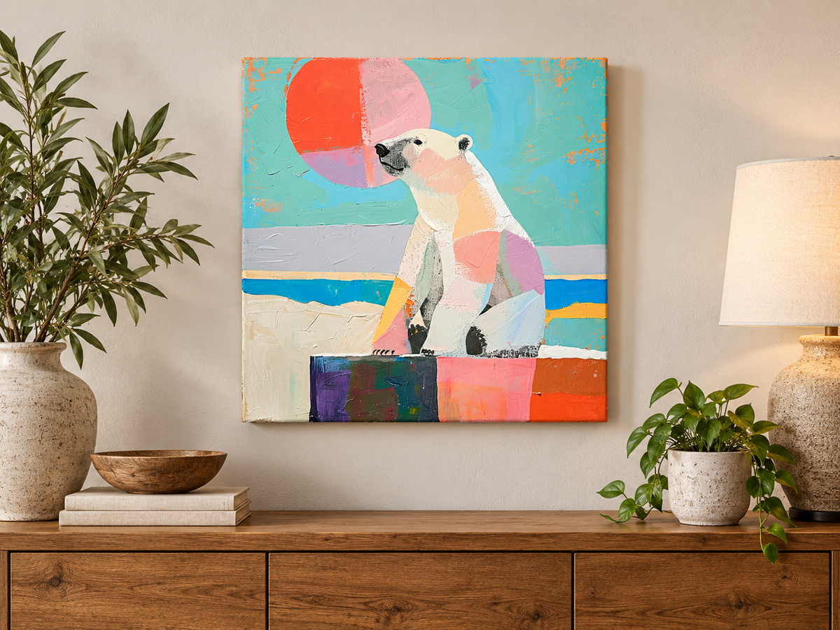 PASTEL POLAR BEAR – LOOKING OUT