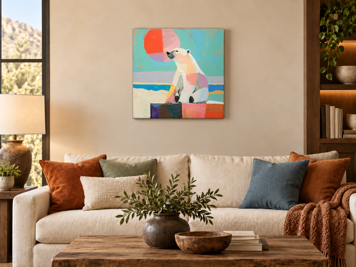 PASTEL POLAR BEAR – LOOKING OUT
