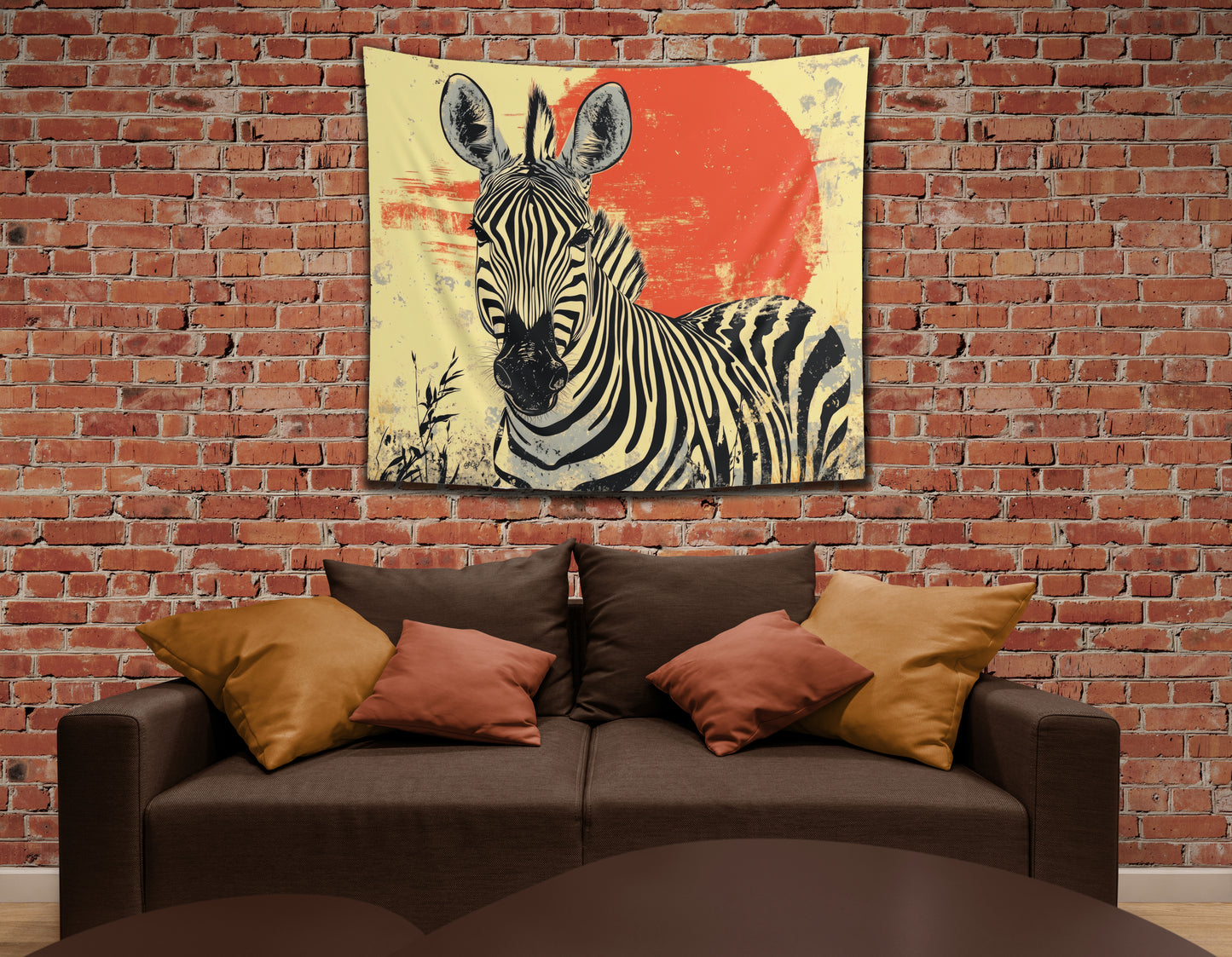 WARM SUN ZEBRA - Wall Tapestry