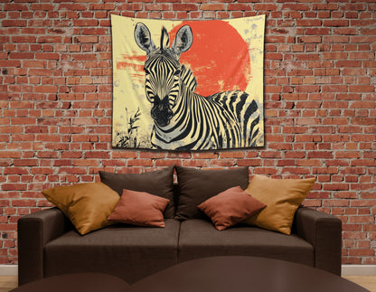 WARM SUN ZEBRA - Wall Tapestry