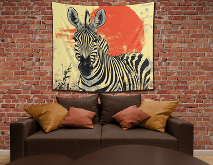 WARM SUN ZEBRA - Wall Tapestry
