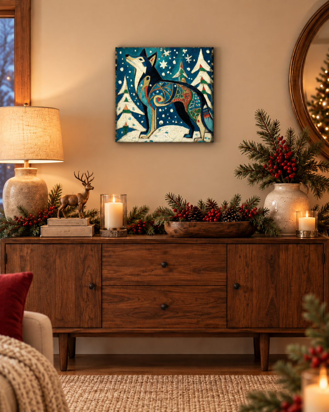 SNOWY NIGHT WOLF