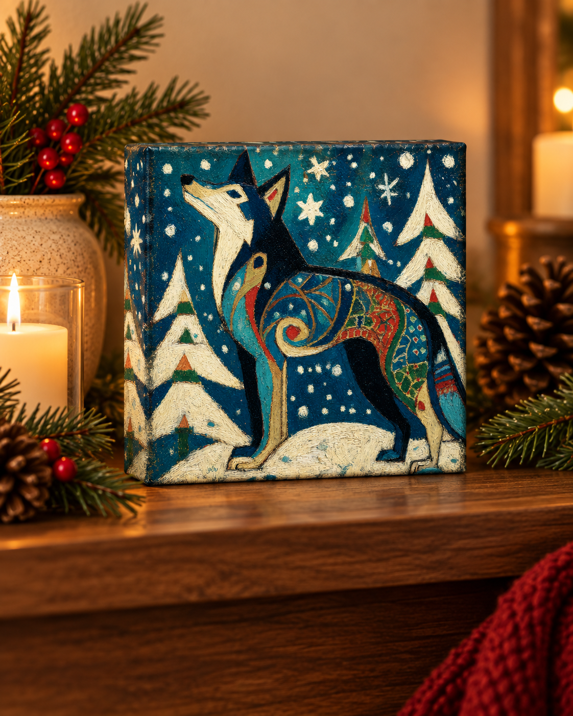 SNOWY NIGHT WOLF