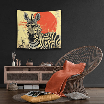 WARM SUN ZEBRA - Wall Tapestry