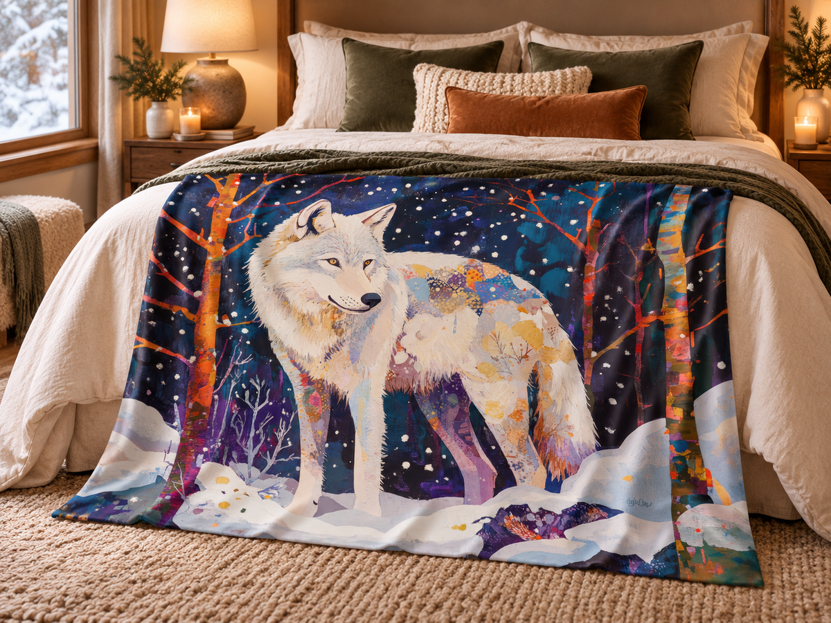 WHITE WOLF - Wall Tapestry