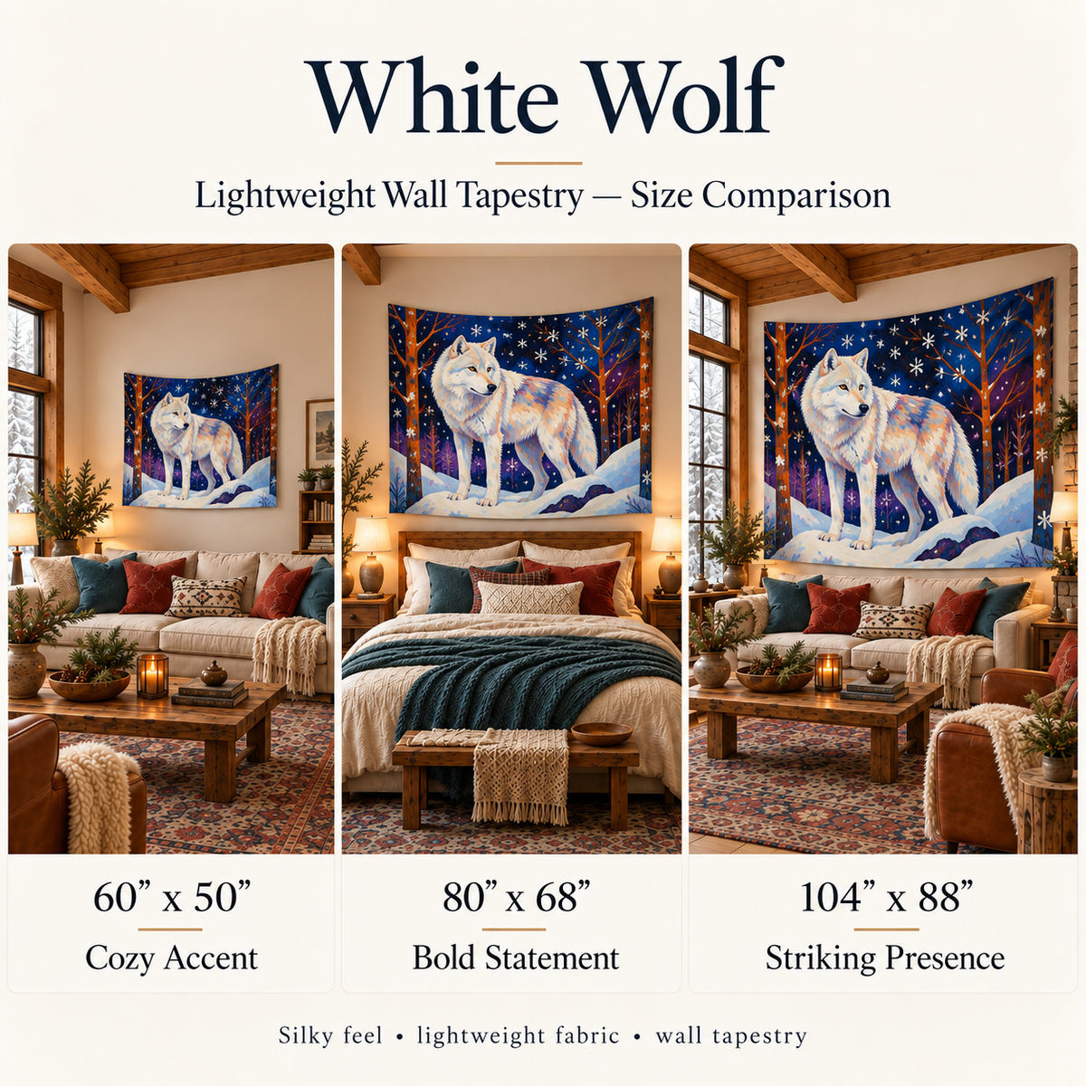 WHITE WOLF - Wall Tapestry